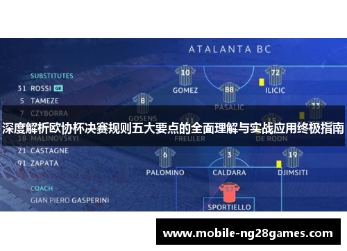 深度解析欧协杯决赛规则五大要点的全面理解与实战应用终极指南